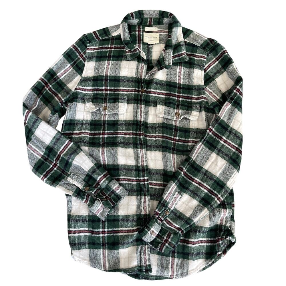 American Eagle Outfitters Green Plaid Blouse